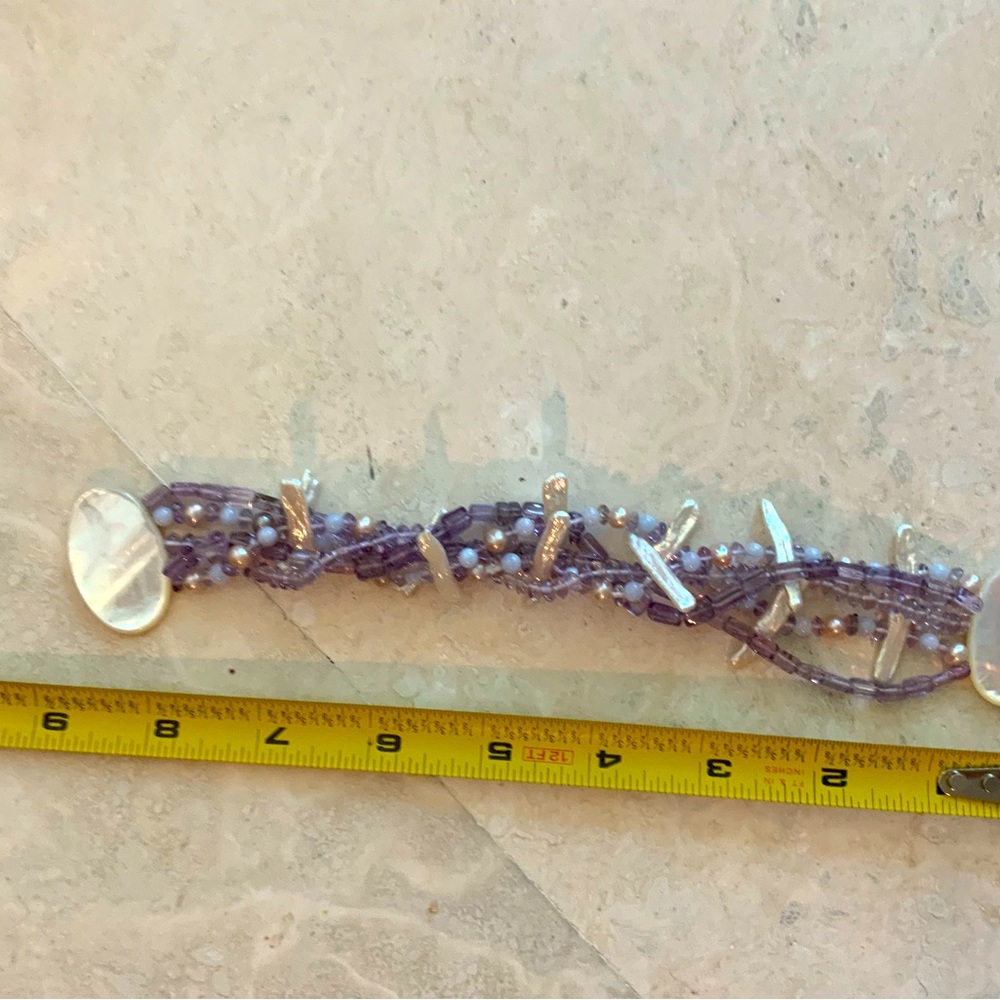 Beautiful Pearl & Amethyst Bracelet - Picture 3 of 5